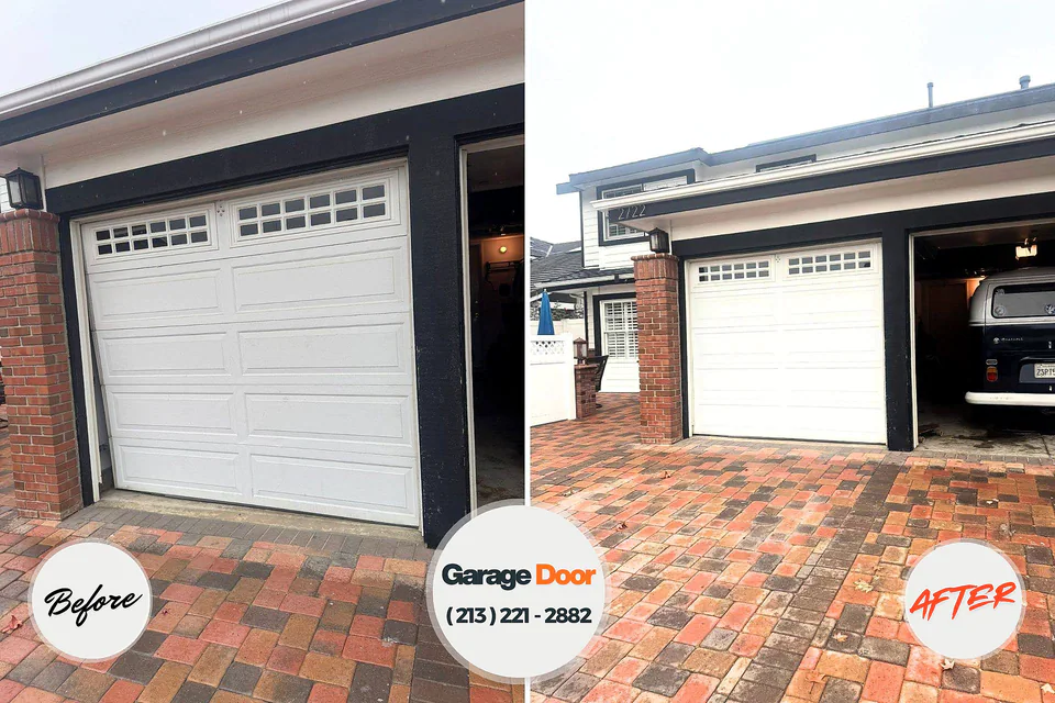 Before and after: garage door repair Portage County